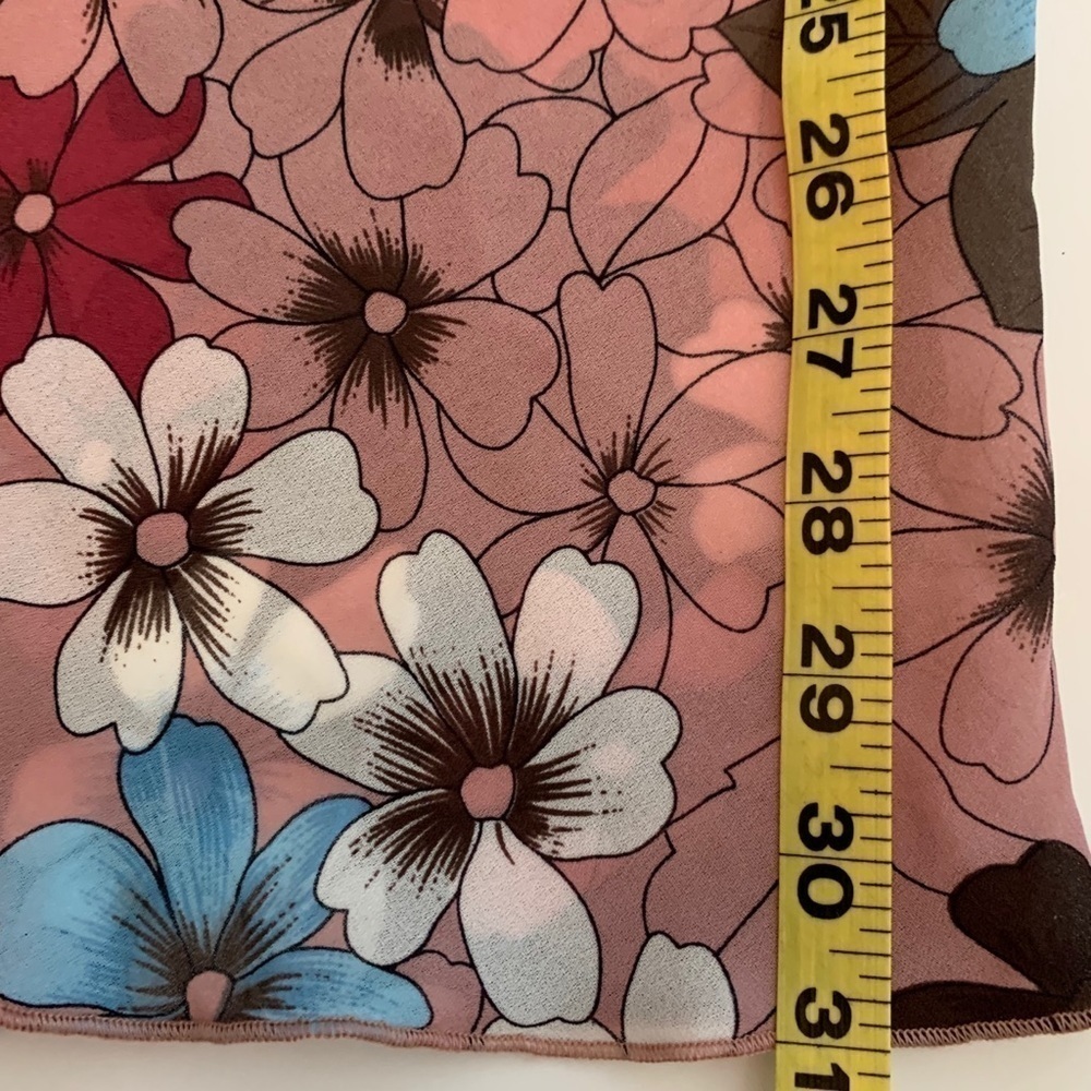 PANTOLOGY Belted Floral print skirt rose burgundy brown blue fall spring summer - Picture 8 of 9